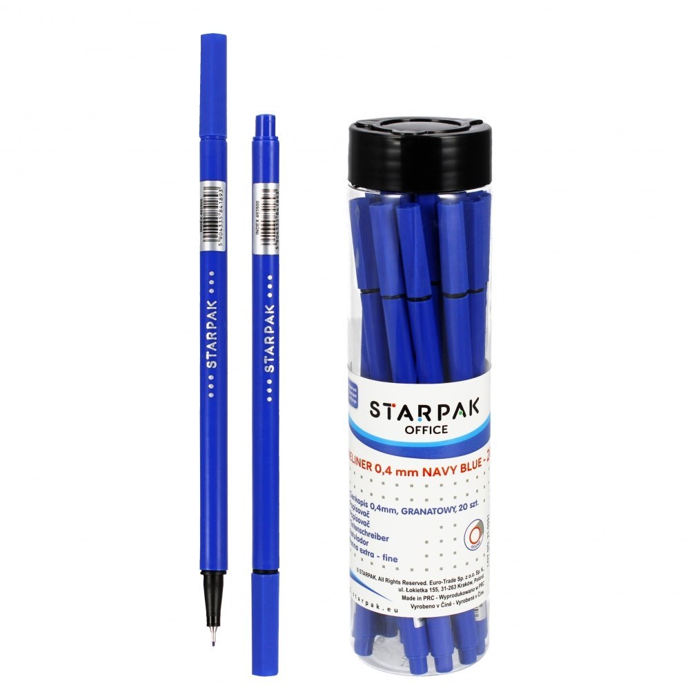 BOLIGRAFO REDONDO FINO 0.4 NAVY EN TUBO STARPAK 493900